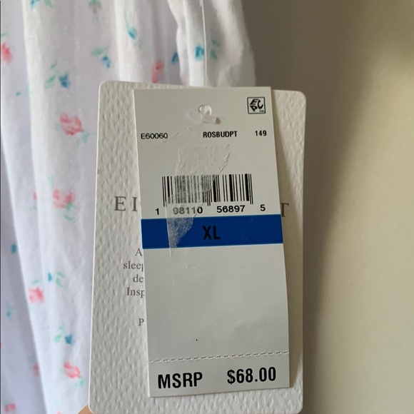 Eileen West White and Pink Sleeveless Nightgown - Picture 3 of 11